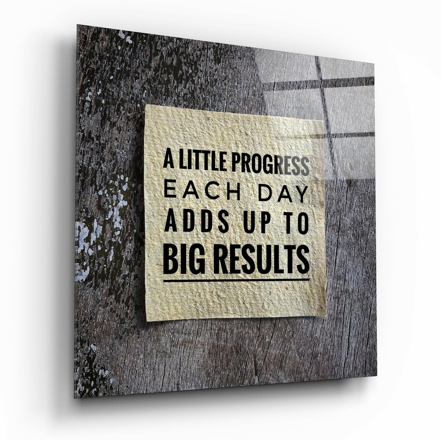 Big Results glass wall art motivational typography print