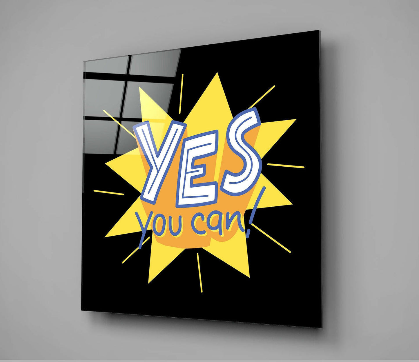 Yes You Can Glass Wall Art