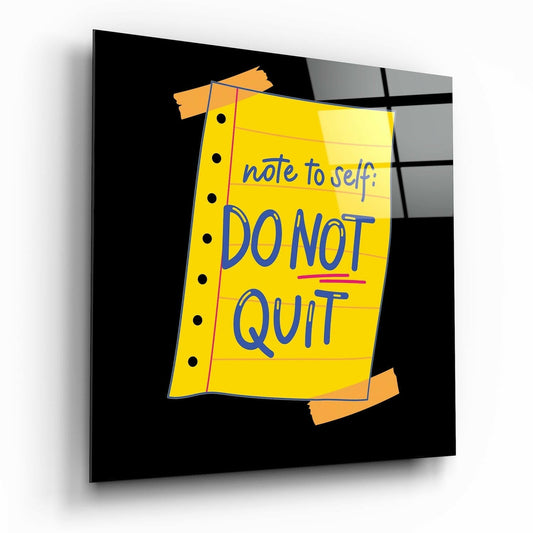 Note To Self glass wall art typography print