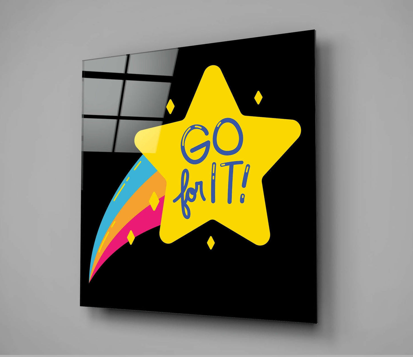 Go For It Glass Wall Art