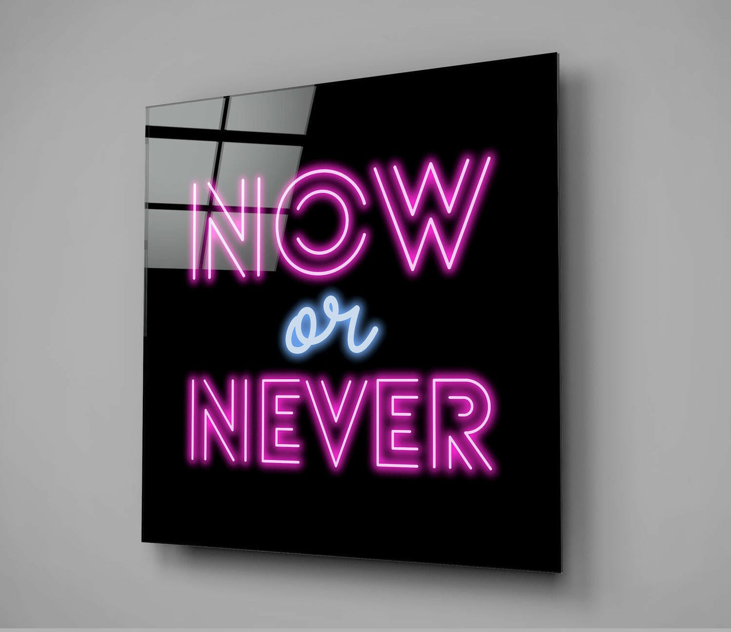 Now Or Never Glass Wall Art