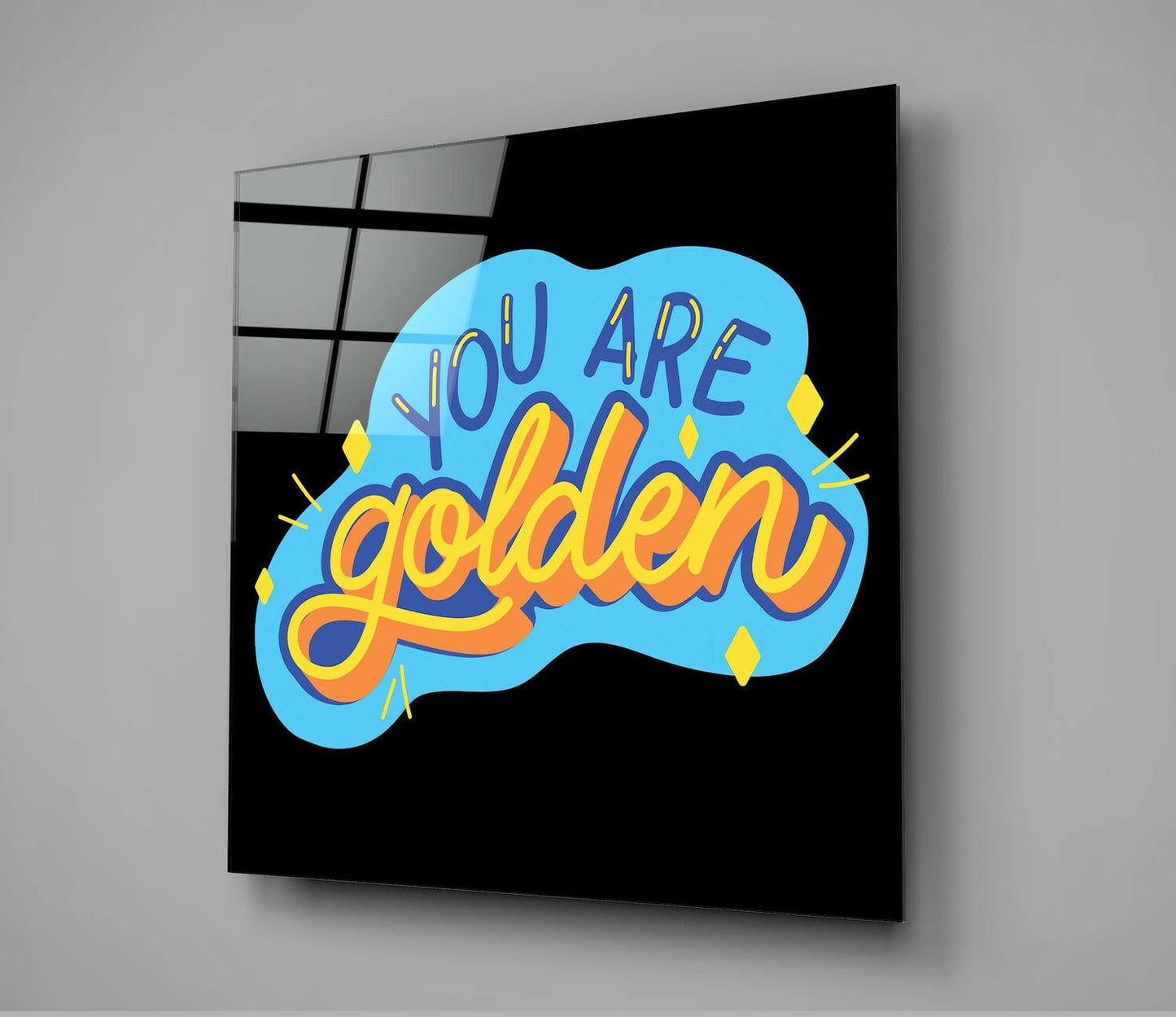 You Are Golden Glass Wall Art