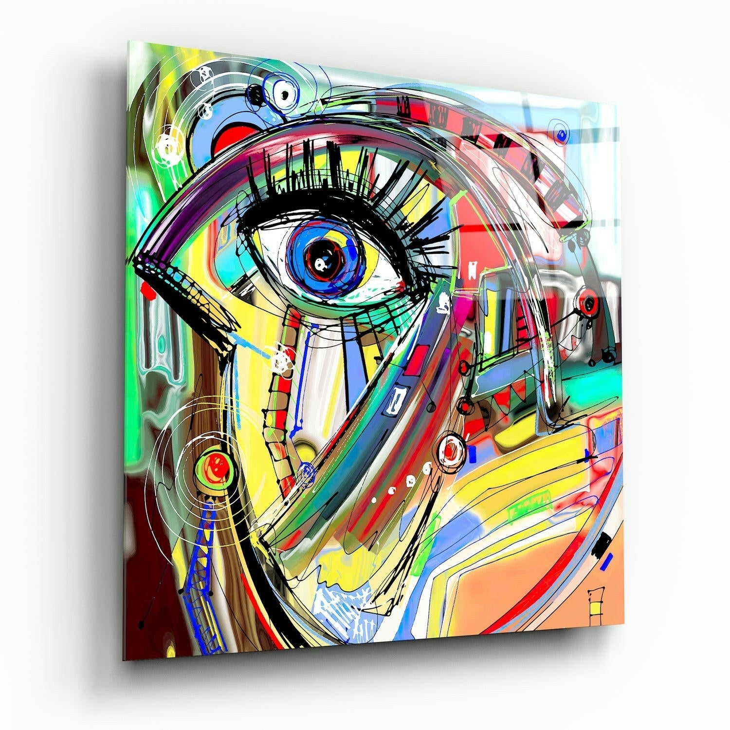 Abstract glass wall art print