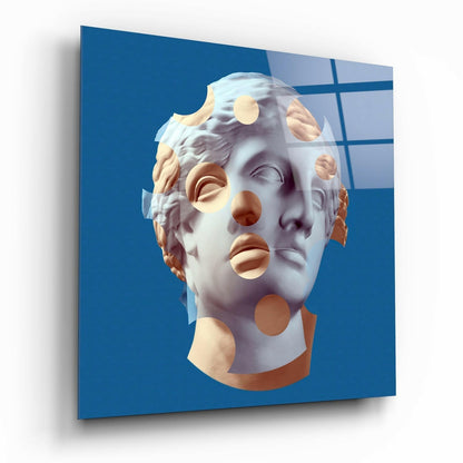 Sculpture glass wall art with sculptural form and shading