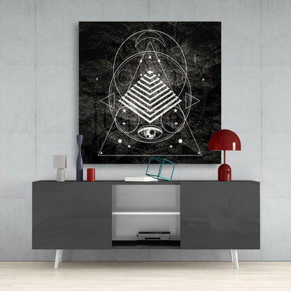Lines of the Triangle Glass Wall Art