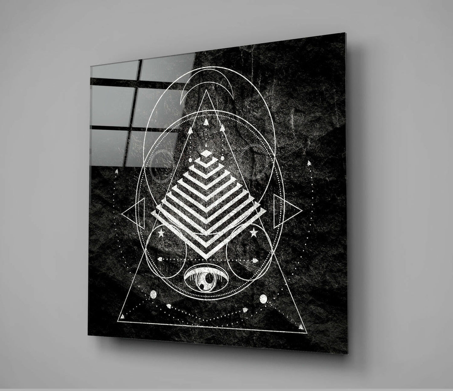 Lines of the Triangle Glass Wall Art