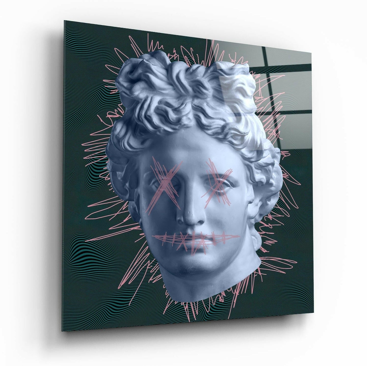 Modern sculpture glass wall art print