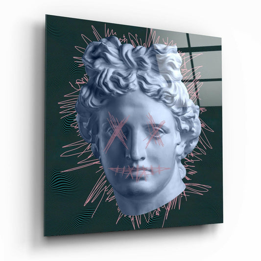 Modern sculpture glass wall art print