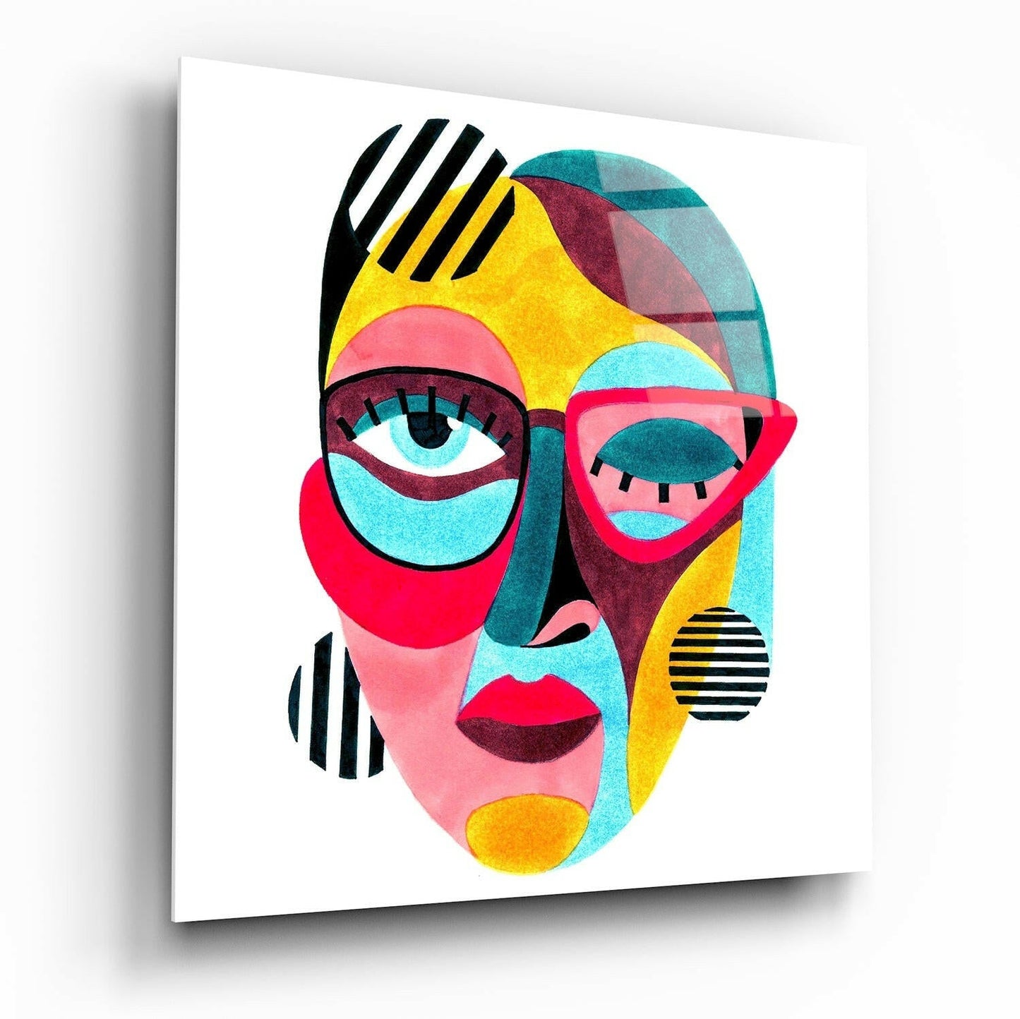 Abstract glass wall art print
