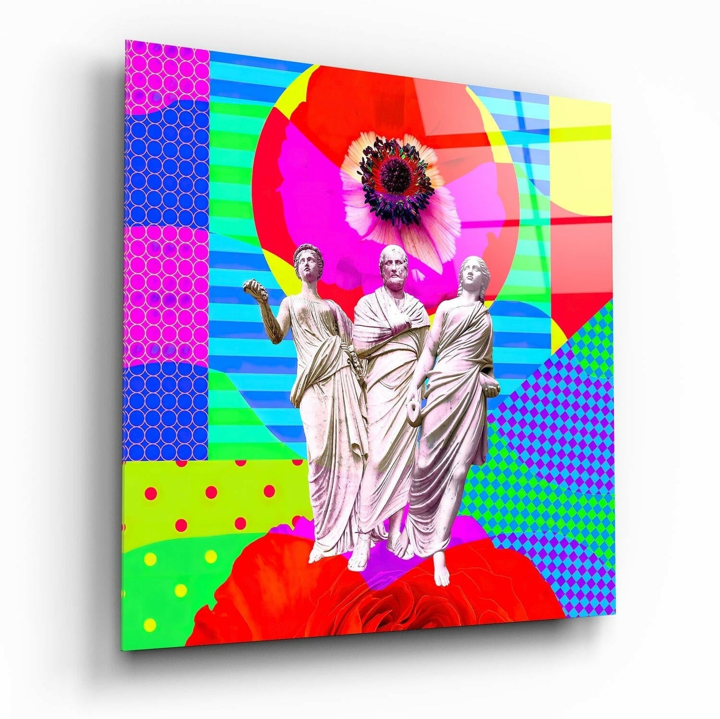 Sculpture design glass wall art print