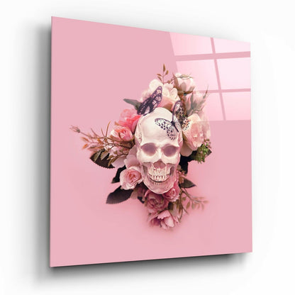 Close-up flower head glass wall art print
