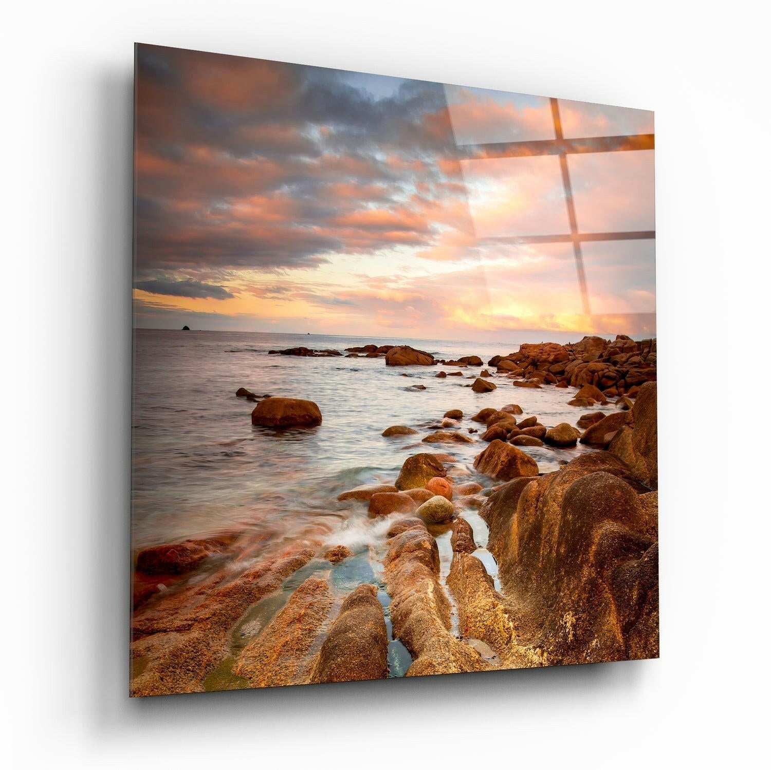 Color of the Sun glass wall art with high-gloss tempered glass finish