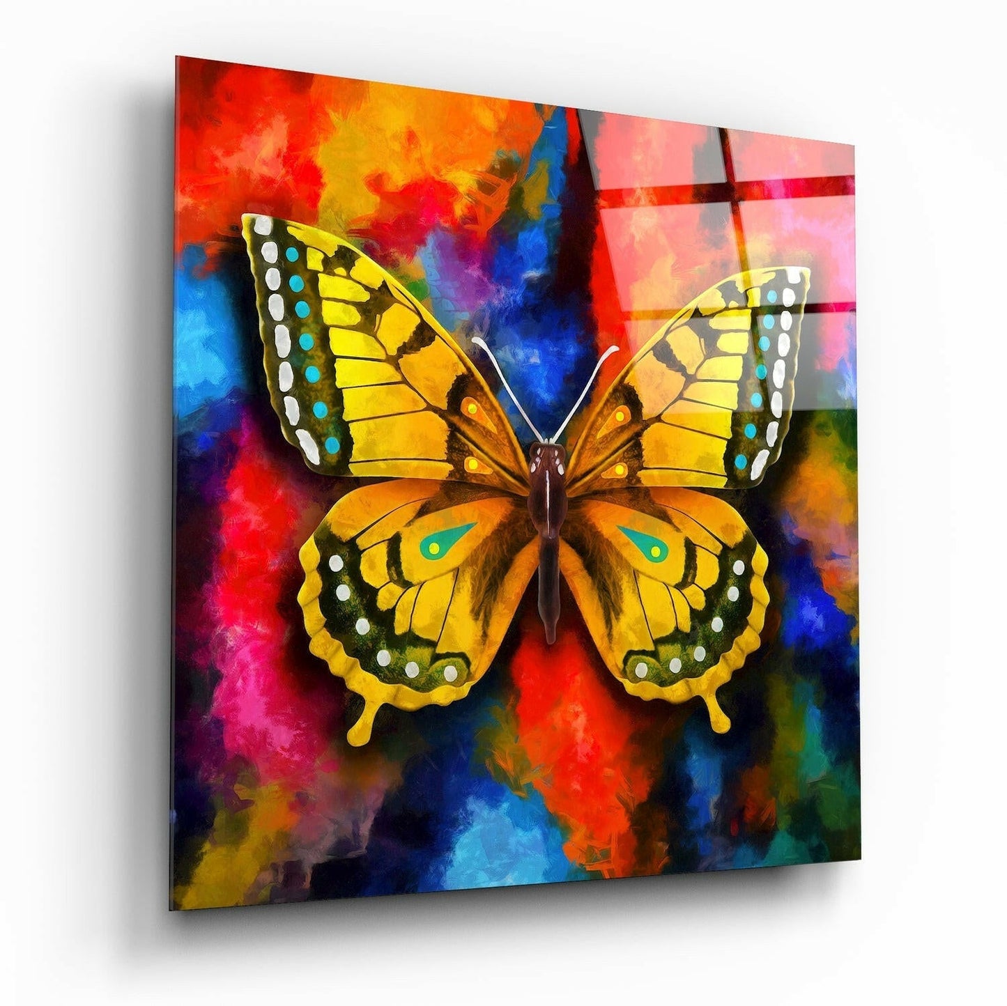 Butterfly glass wall art printed on tempered glass