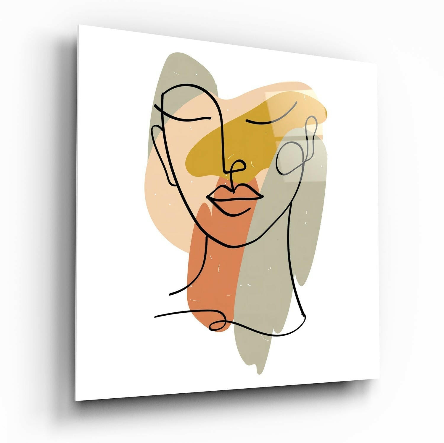 Abstract Lines glass wall art with modern linework design