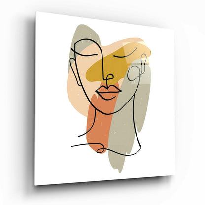 Abstract Lines glass wall art with modern linework design