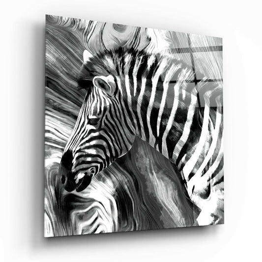 Zebra glass wall art printed on tempered glass