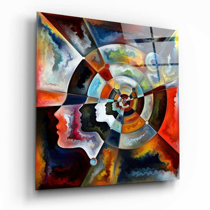 Calm meditation glass wall art on high-gloss tempered glass