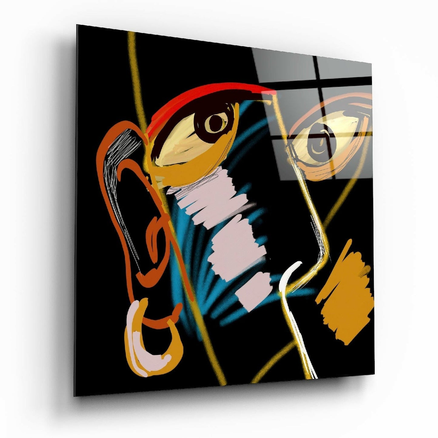Abstract Reality glass wall art printed on tempered glass