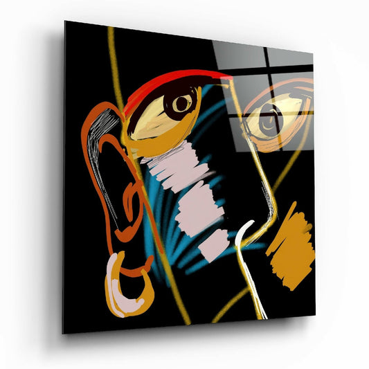 Abstract Reality glass wall art printed on tempered glass