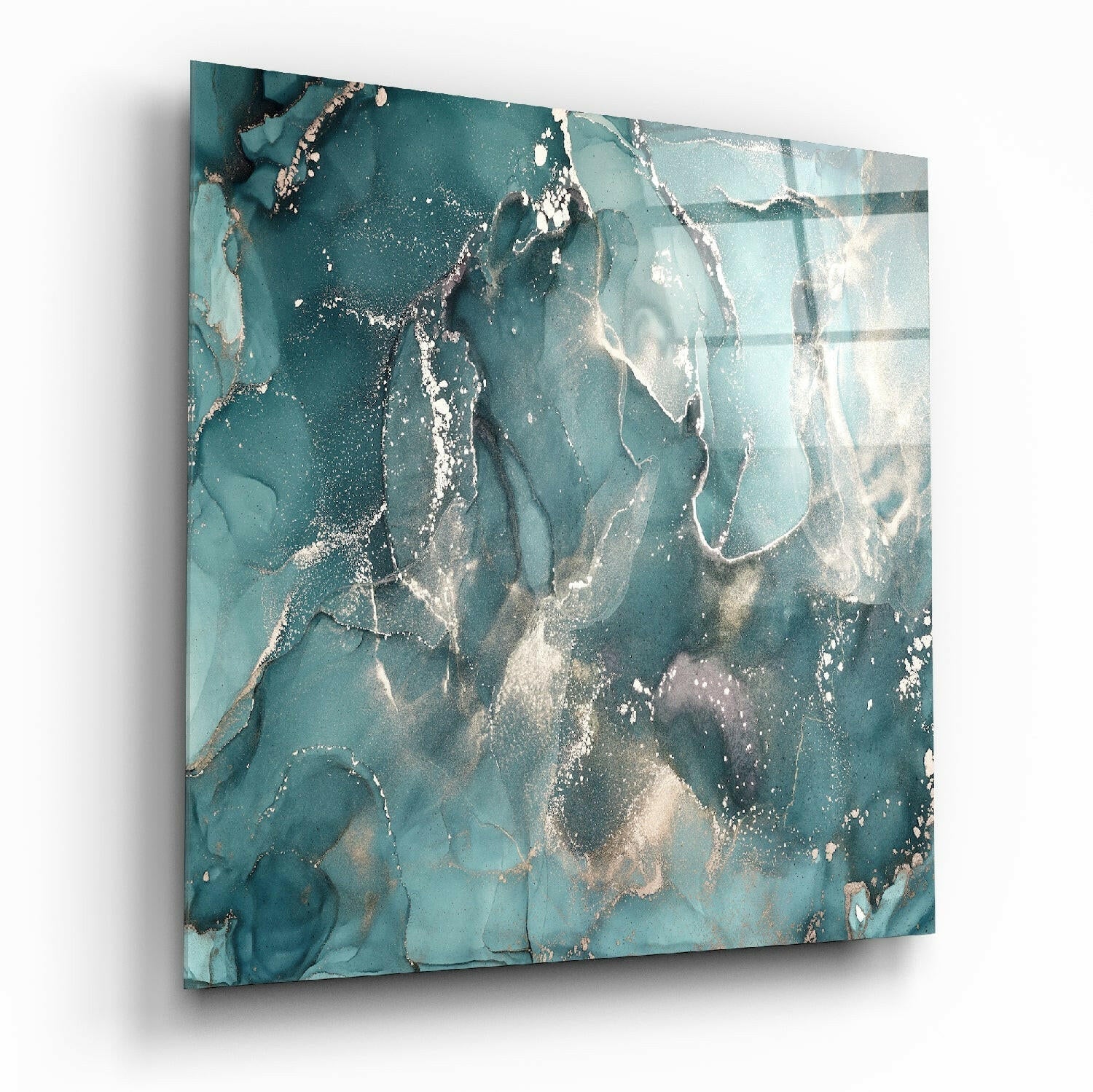 Abstract glass wall art printed on tempered glass