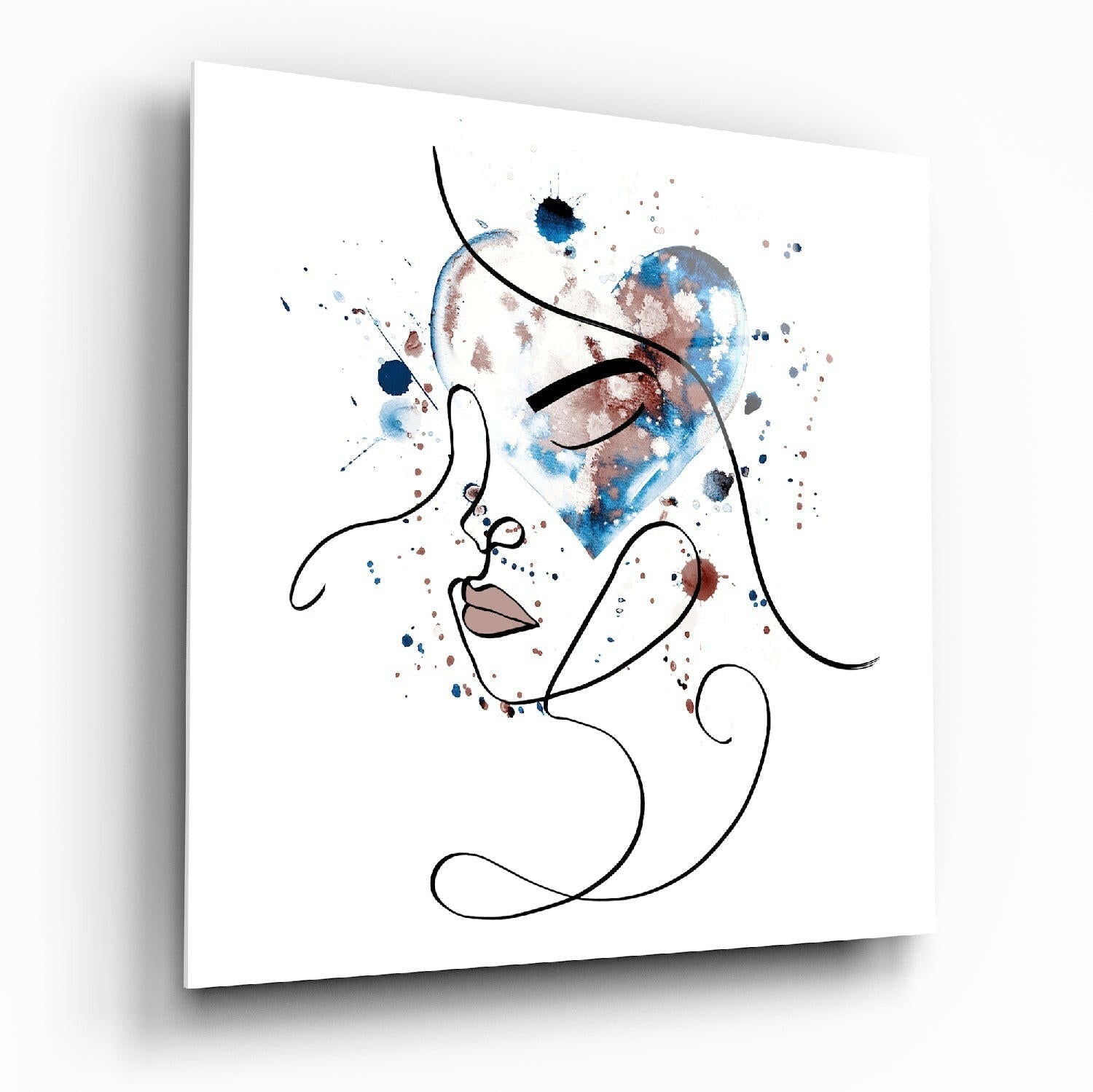 Face of Lines glass wall art printed on tempered glass
