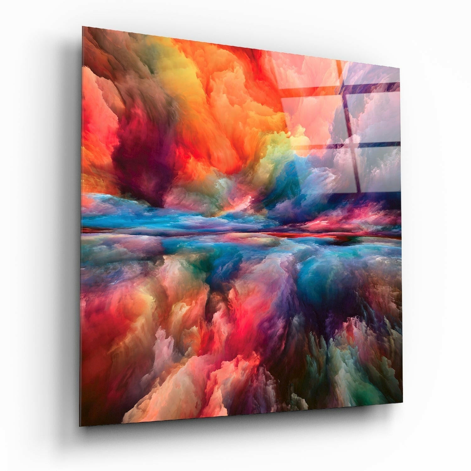 Color Explosion glass wall art tempered glass print
