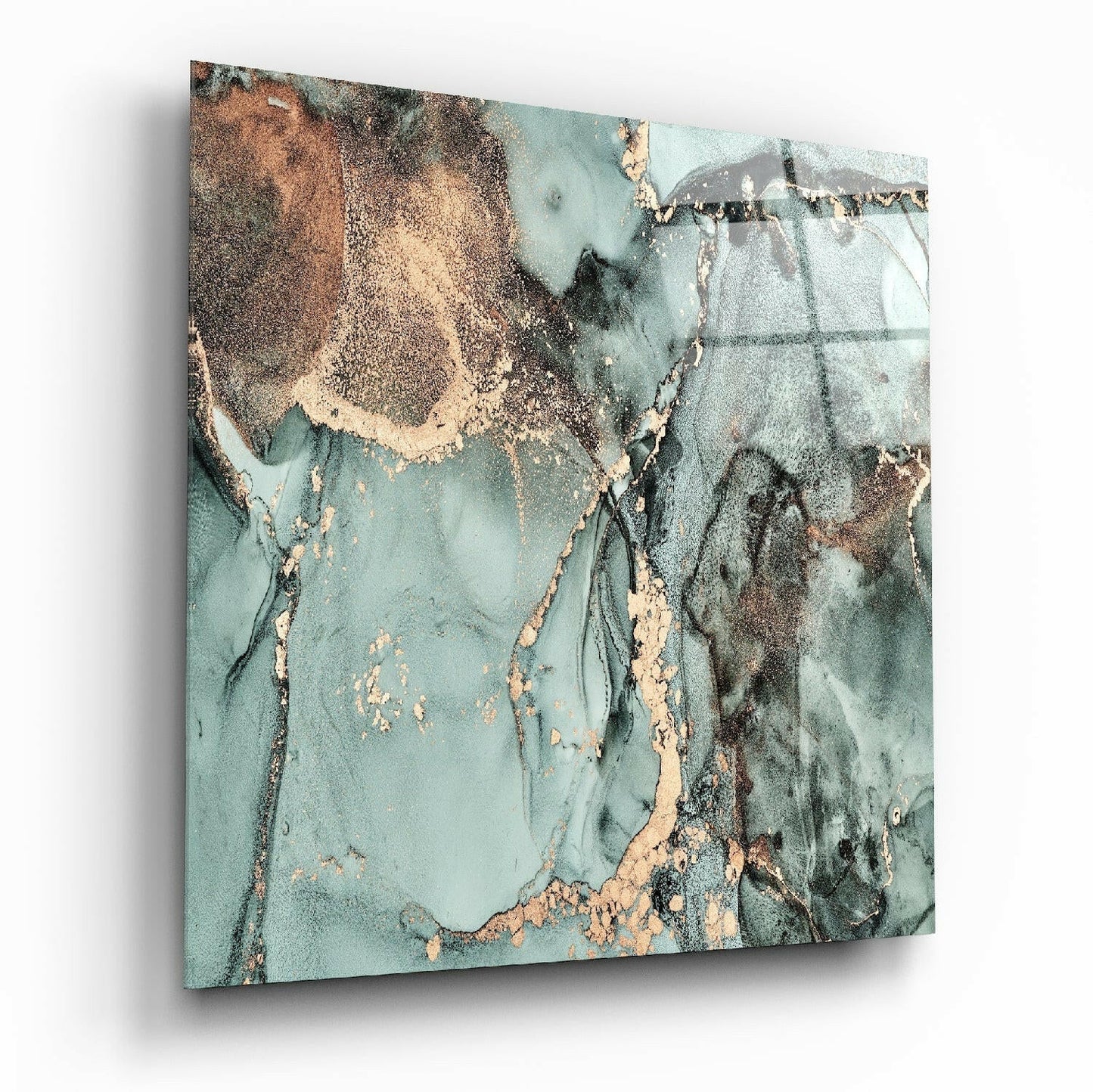Colored marble pattern glass wall art print