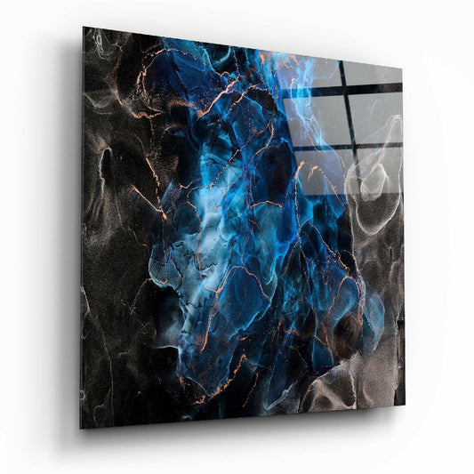 Energy glass wall art on living room wall