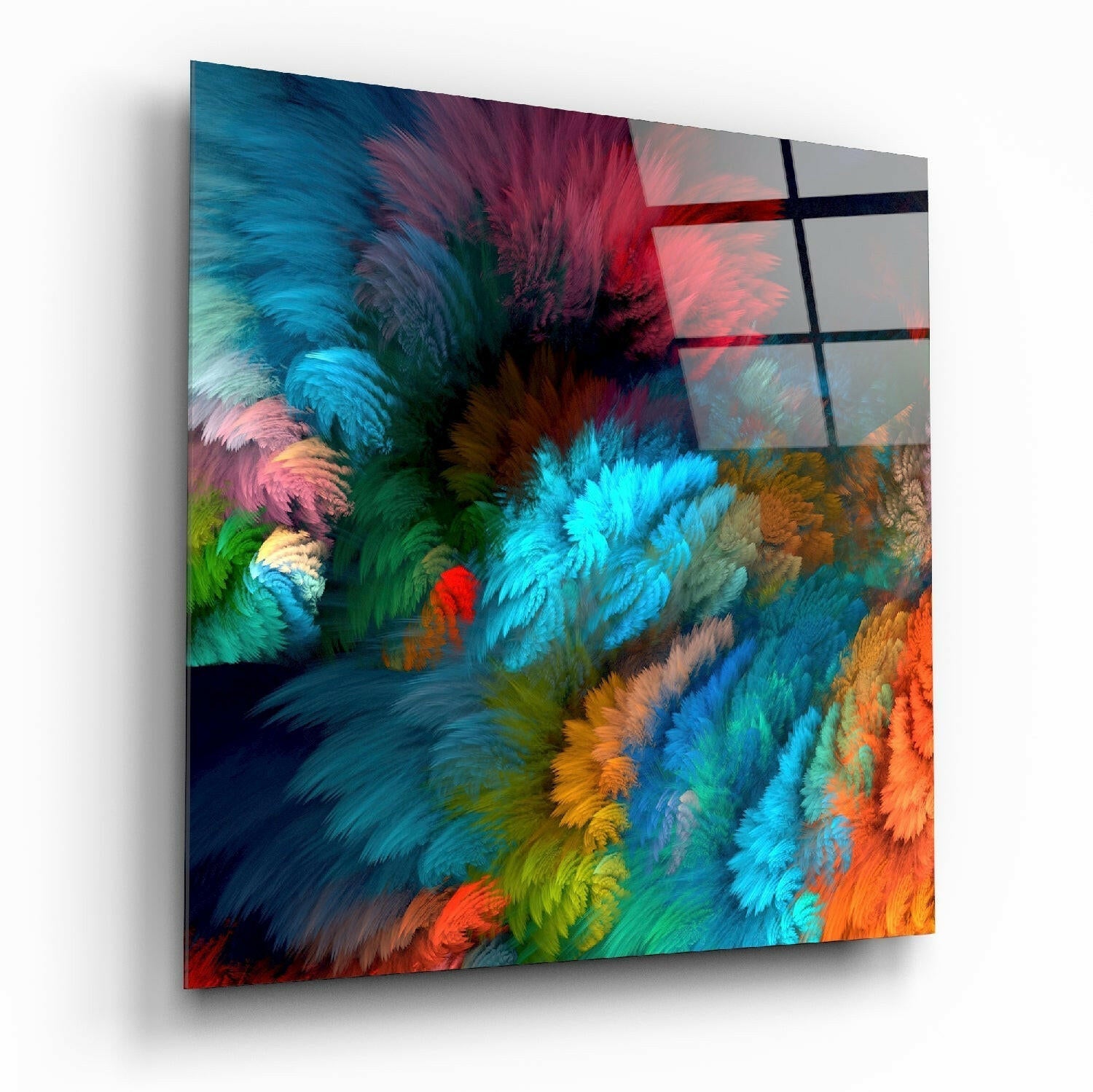 Color Explosion abstract glass wall art