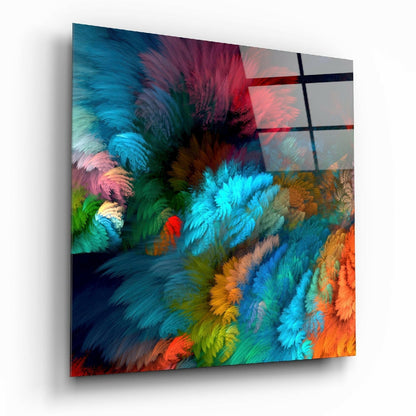 Color Explosion abstract glass wall art
