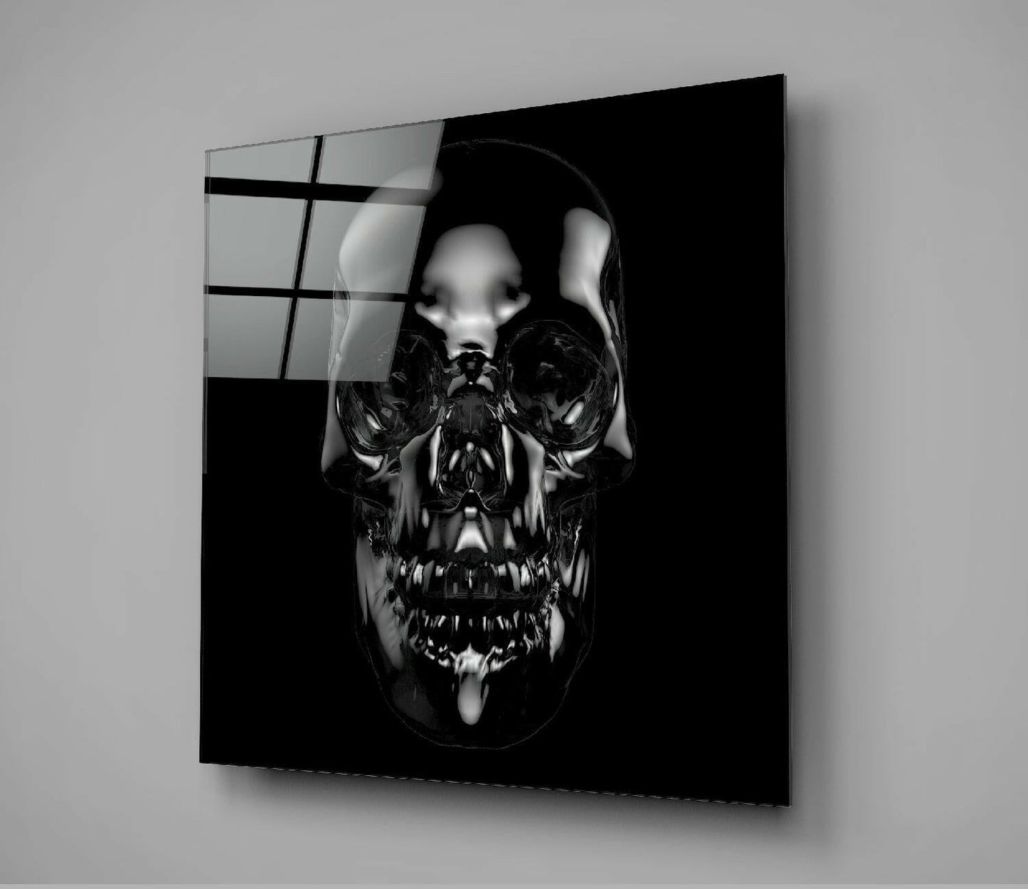 Skull Motif Glass Wall Art