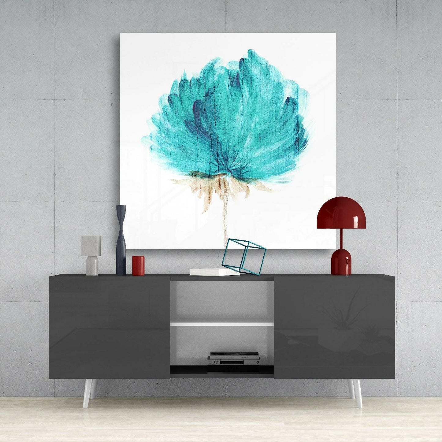 Floral Watercolor Glass Wall Art