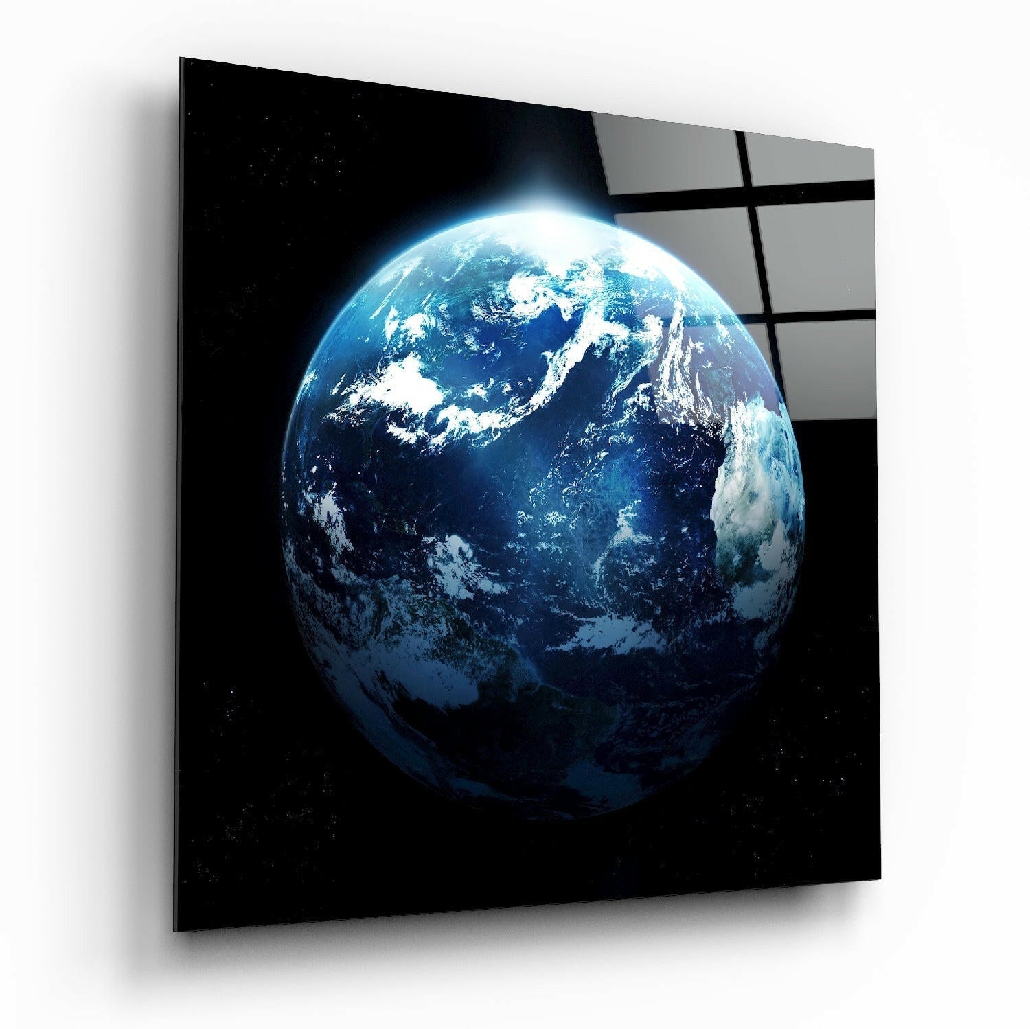 World Glass Wall Art globe design