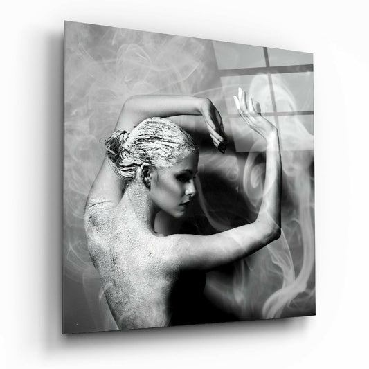 Smoke Dancing glass wall art printed on tempered glass