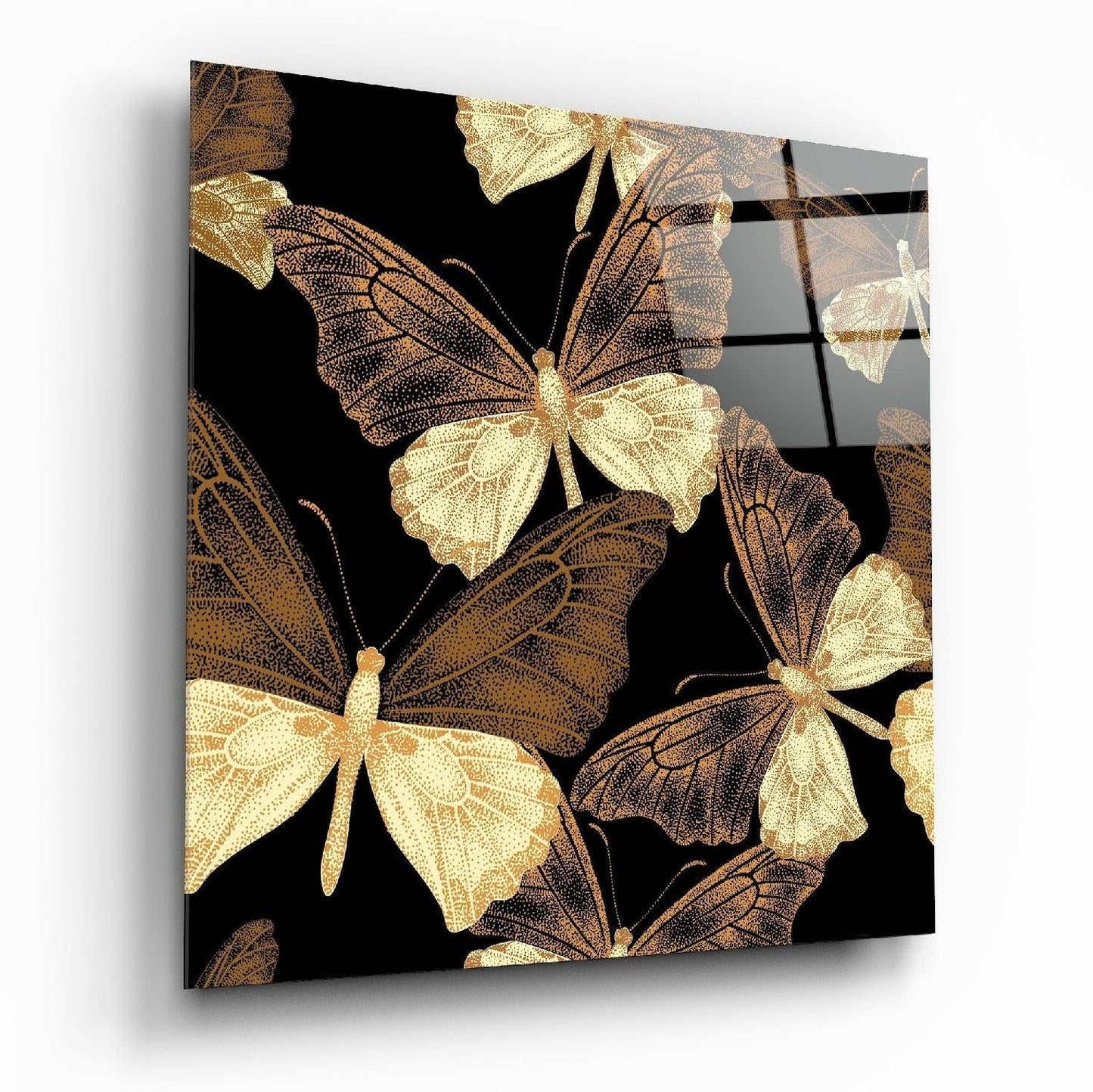 Butterflies glass wall art printed on tempered glass