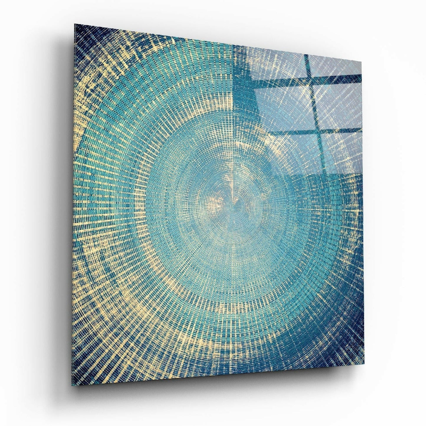 Elegant Cycle abstract glass wall art with refined modern design on glossy tempered glass