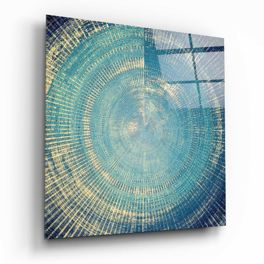Elegant Cycle abstract glass wall art with refined modern design on glossy tempered glass