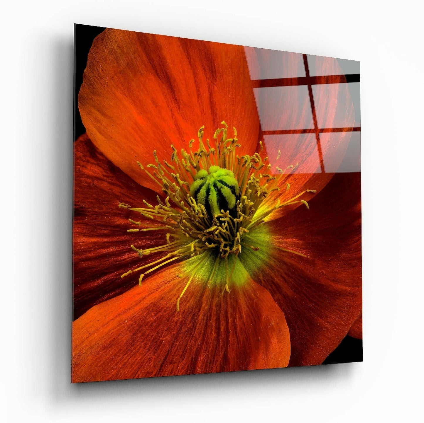 Flower glass wall art printed on tempered glass