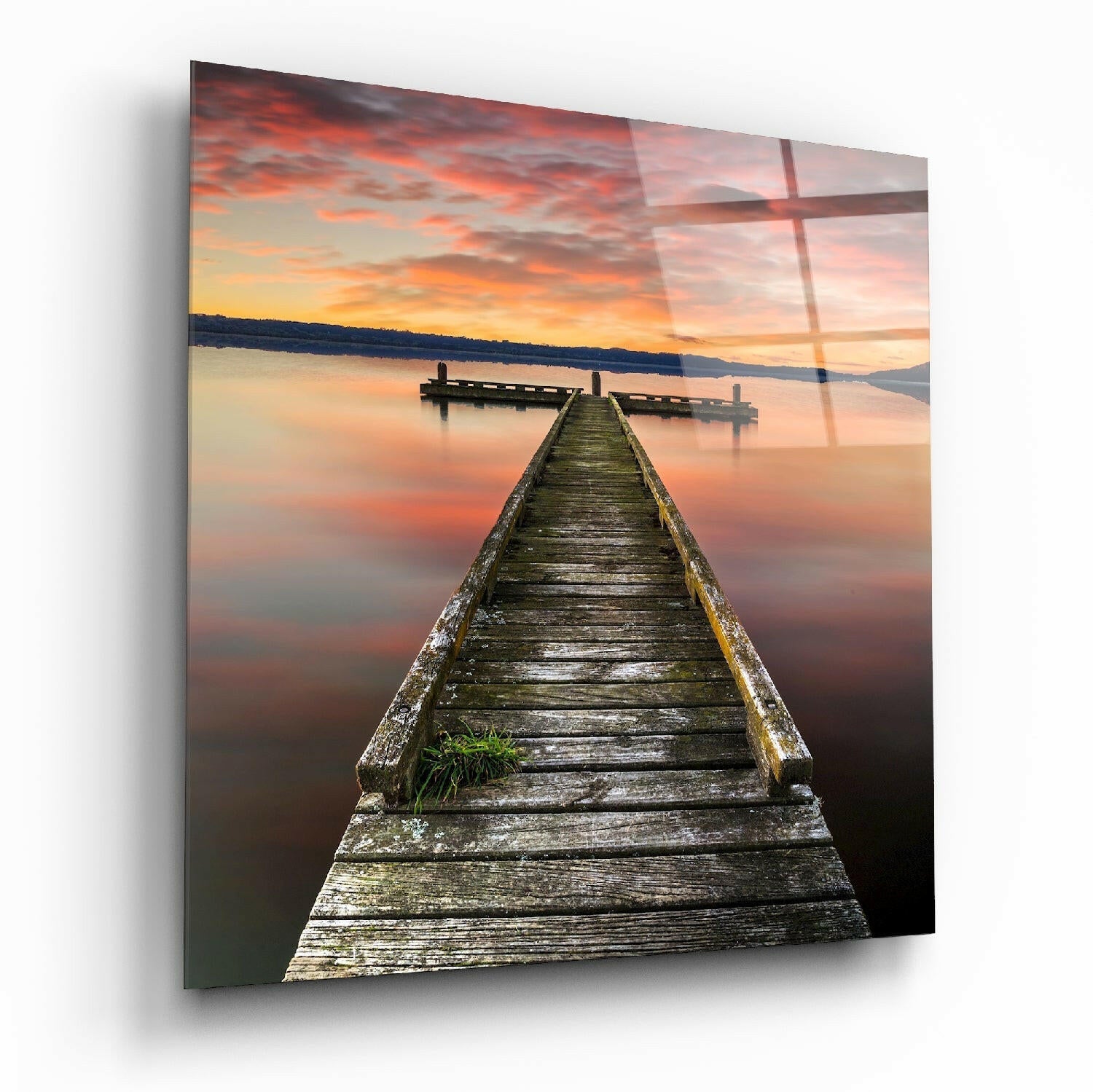 Dock glass wall art printed on tempered glass