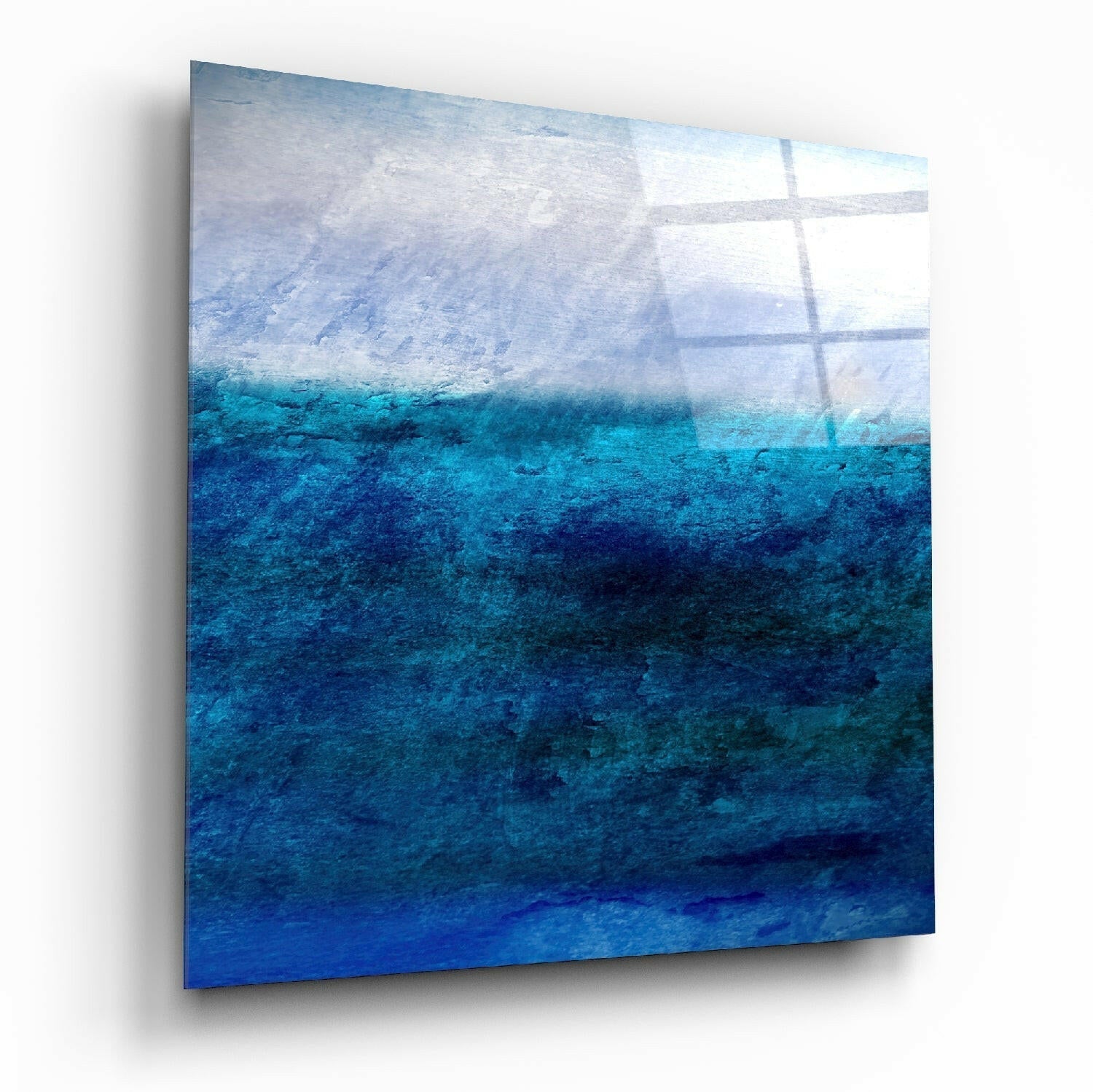Shades of Blue glass wall art