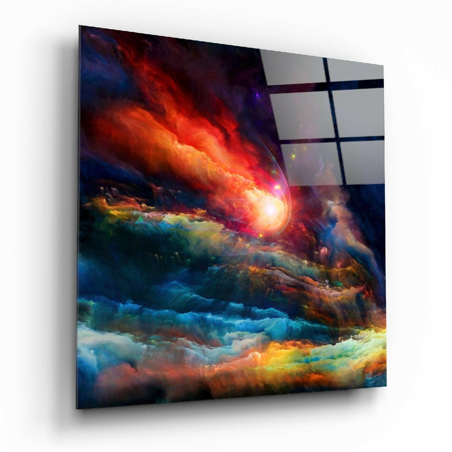 Colors of Space glass wall art printed on tempered glass