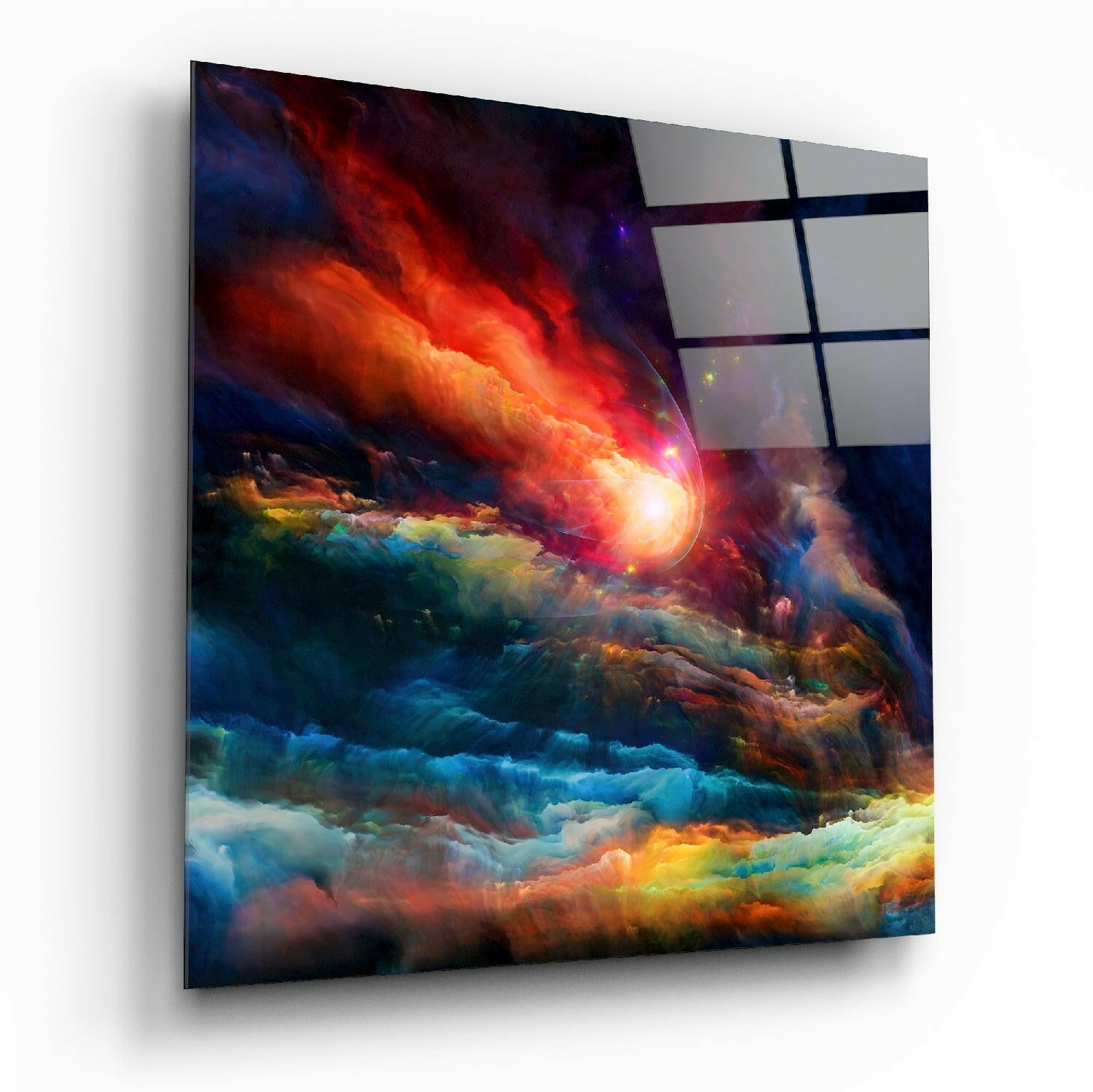 Colors of Space glass wall art printed on tempered glass