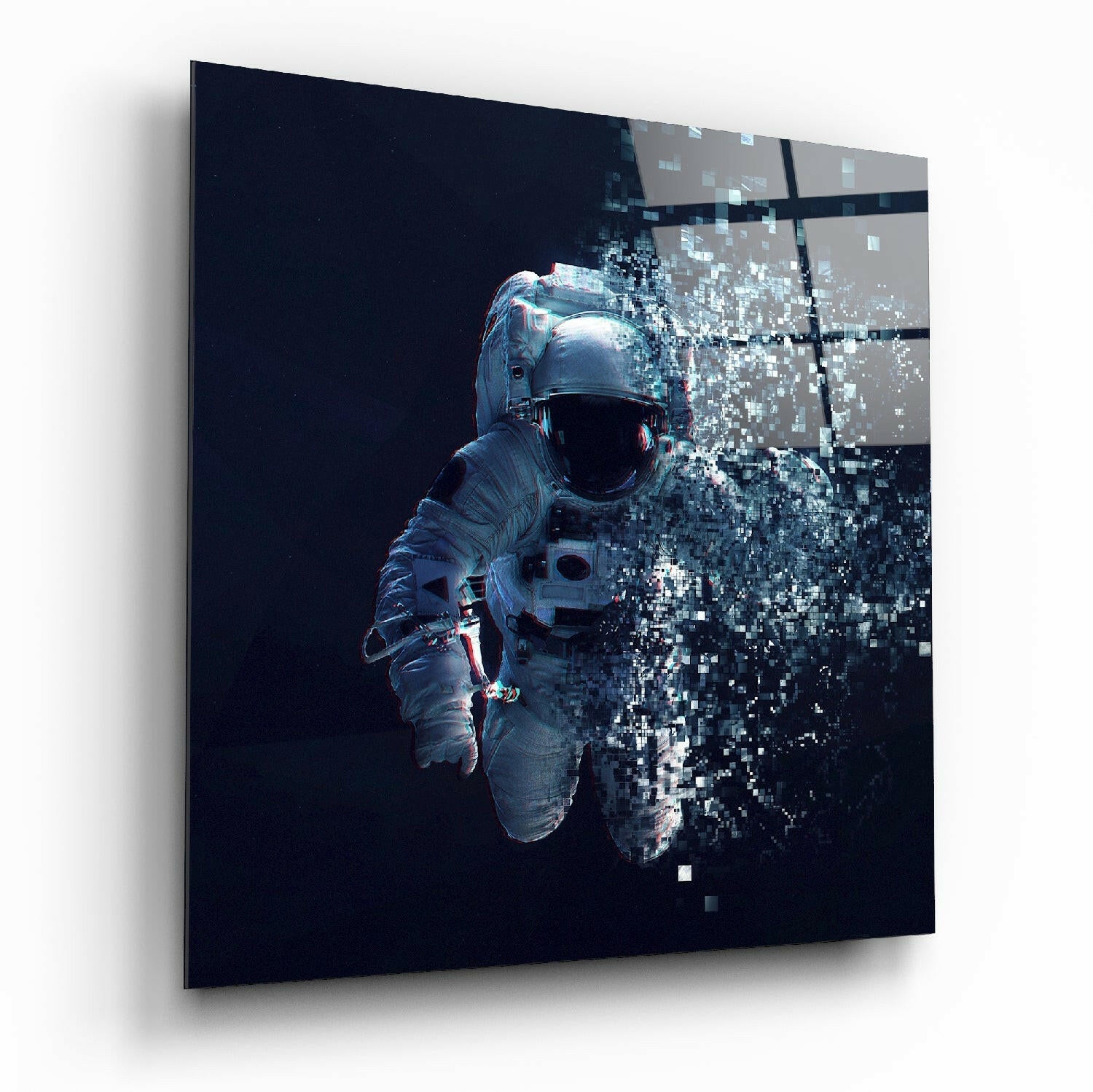Astronaut glass wall art printed on tempered glass