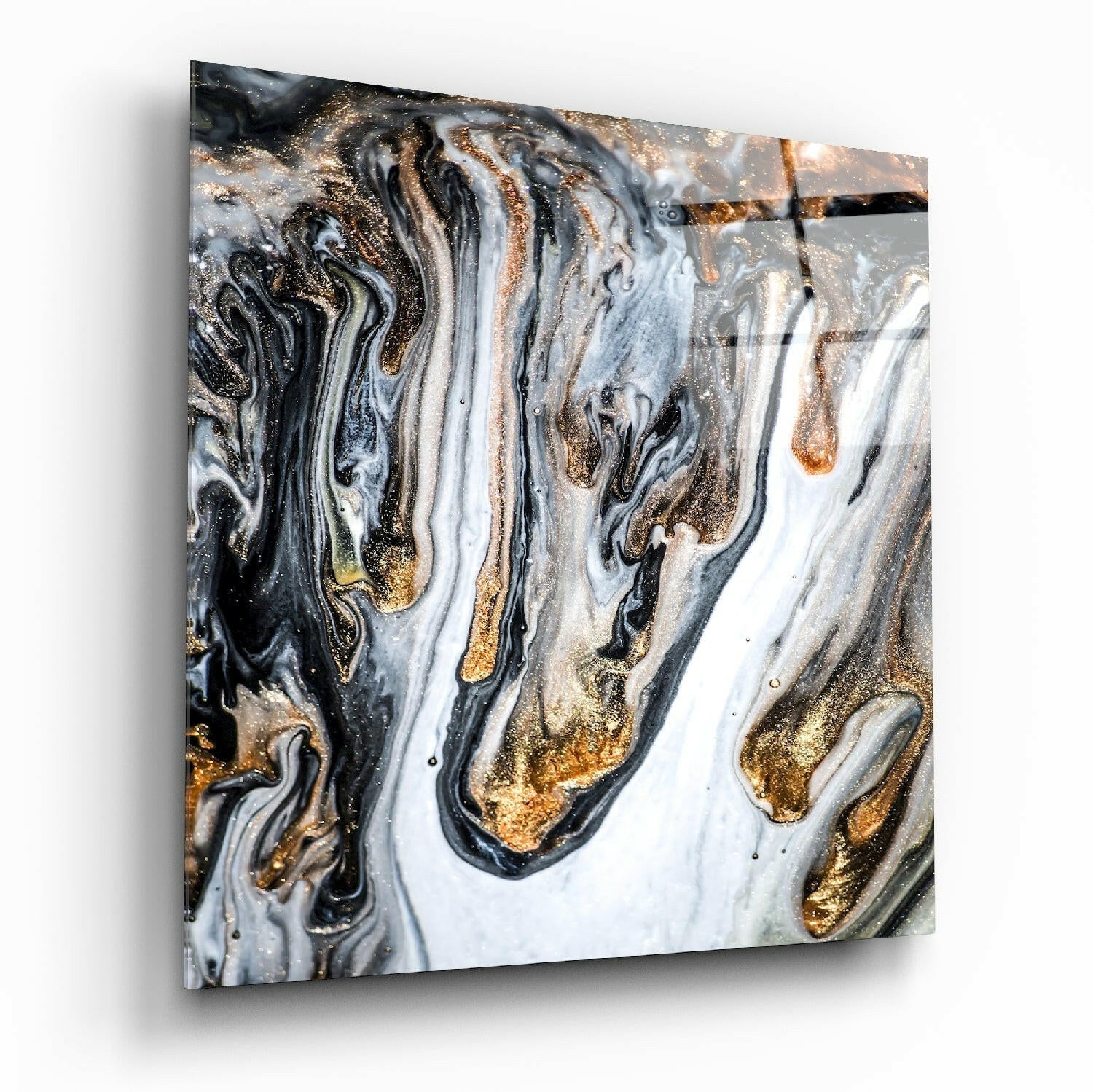 Marble abstract glass wall art