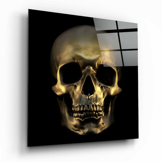Skull glass wall art in modern edgy decor
