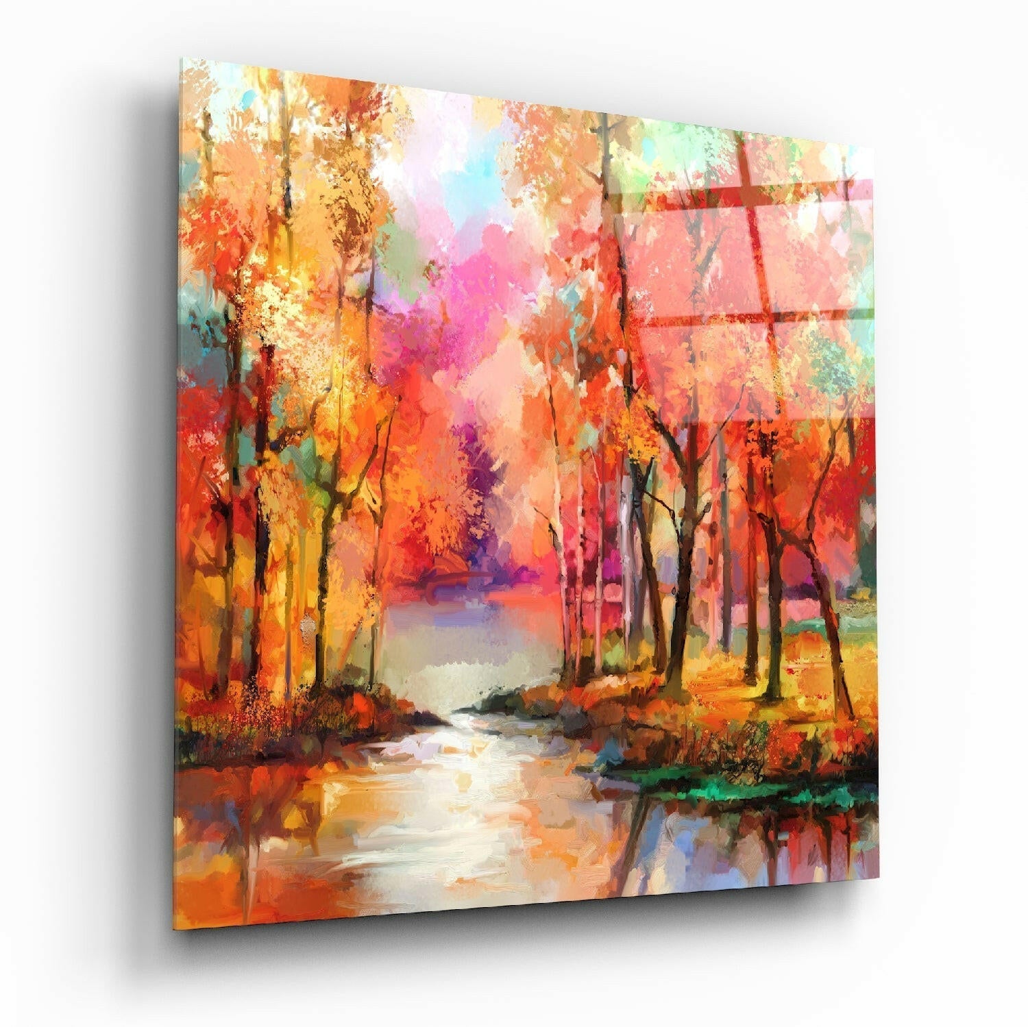 Colors of the Forest abstract glass wall art