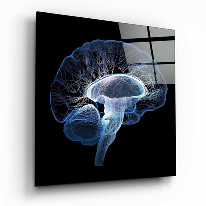 Brain Glass Wall Art printed on tempered glass