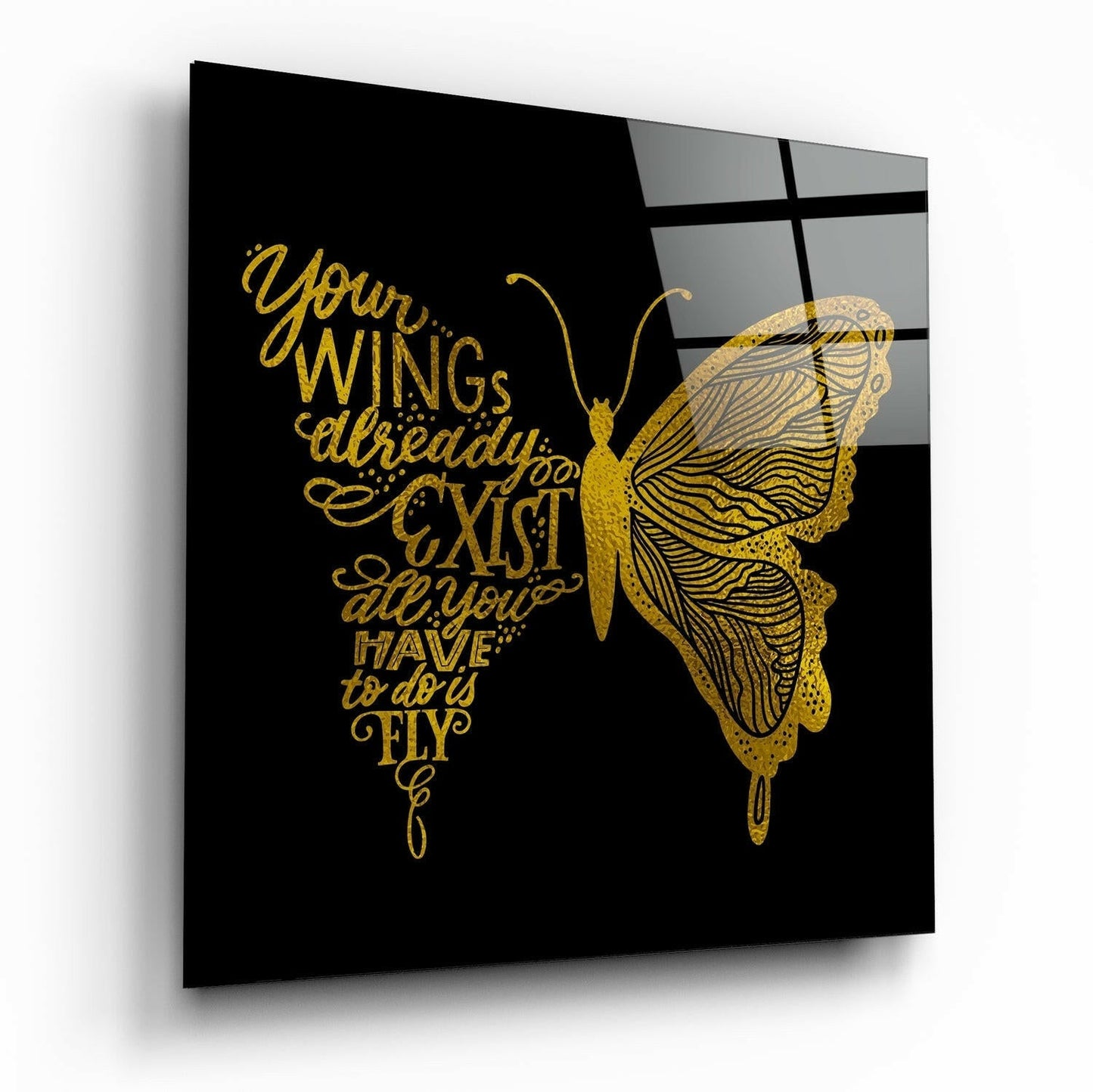 Your wings glass wall art