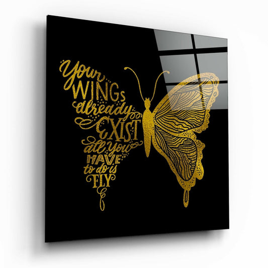 Your wings glass wall art