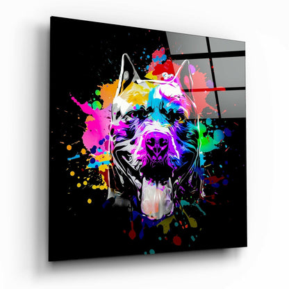 Pitbull Glass Wall Art printed on tempered glass